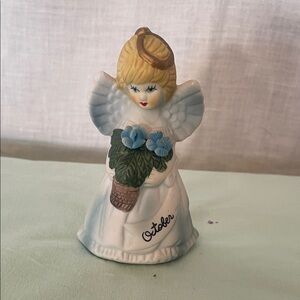 October Angel Figurine with Blue Flowers